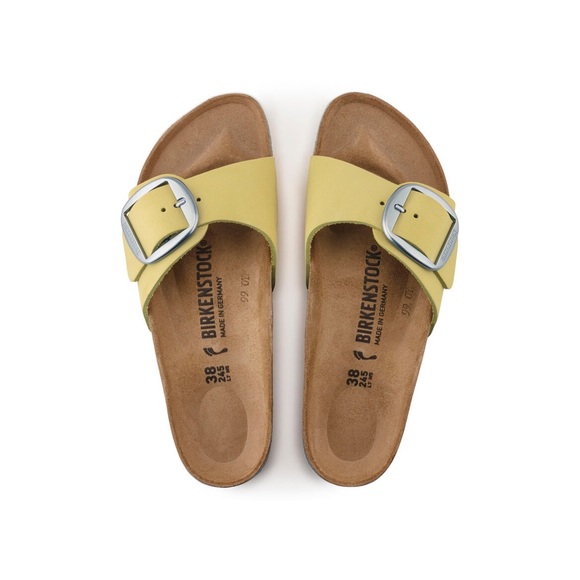 Anthropologie x Birkenstock Madrid Big Buckle Nubuck Leather Sandals Popcorn - Picture 4 of 12